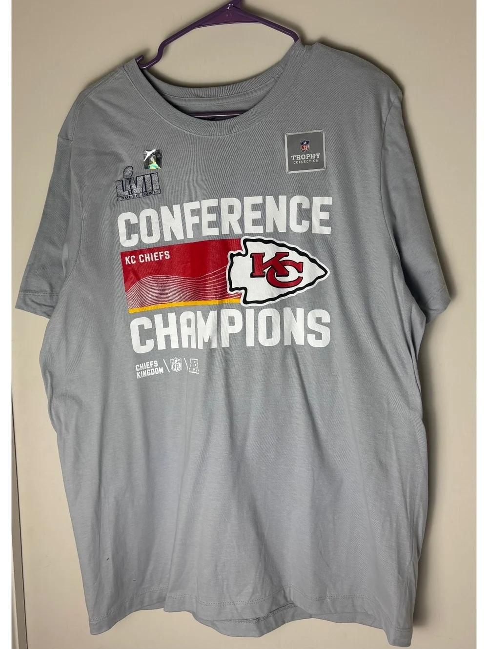 Nike Kansas City Chiefs Super Bowl LVII Conference Champions Tee Large NWOT